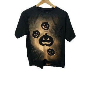 Halloween Jack O Lantern T Shirt Kids Medium Black